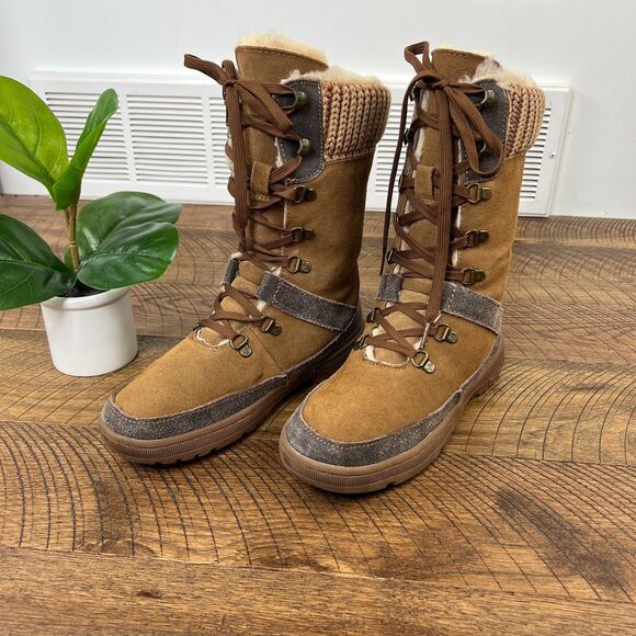 BEARPAW 9 womens Serena Suede Lace Up Winter Boots - Picture 2 of 8